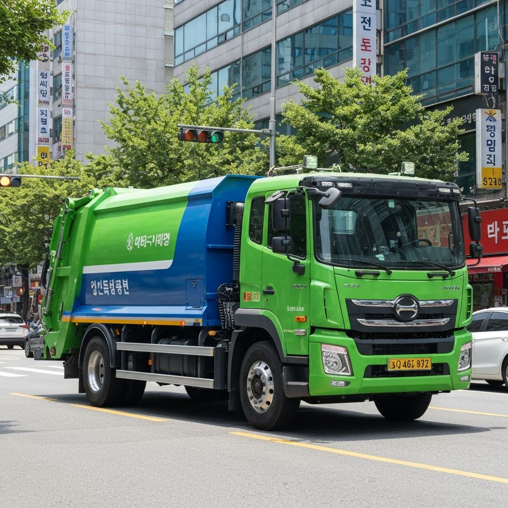 전문 폐기물 수거 차량